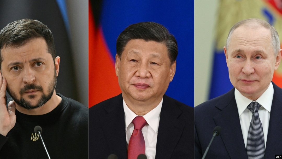 習近平能促使俄羅斯和烏克蘭坐到談判桌前來嗎？ （法新社合成照片）