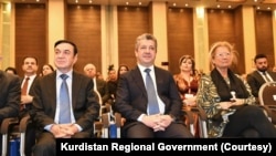 سەرۆکوەزیرانی هەرێمی کوردستان مەسرور بارزانی لە کاتی بەشداریکردنی لە دیداری نێودەوڵەتیی هەولێر بۆ کاری ڕۆژنامەنووسی لە ڕۆژی 22-4-2024.