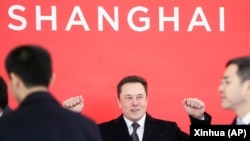 資料照：馬斯克在上海出席特斯拉上海超級工廠奠基典禮。（2019年1月7日）