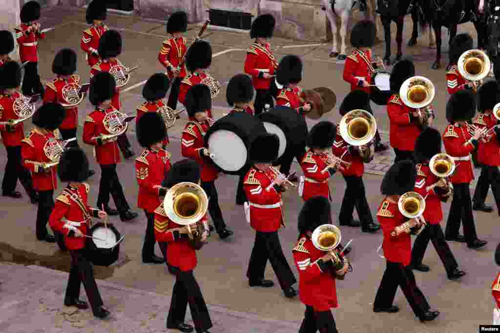 Procession where the coffin of Britain's Queen Elizabeth is transported from Buckingham Palace to Westminster Hall in London, Sept. 14, 2022.
