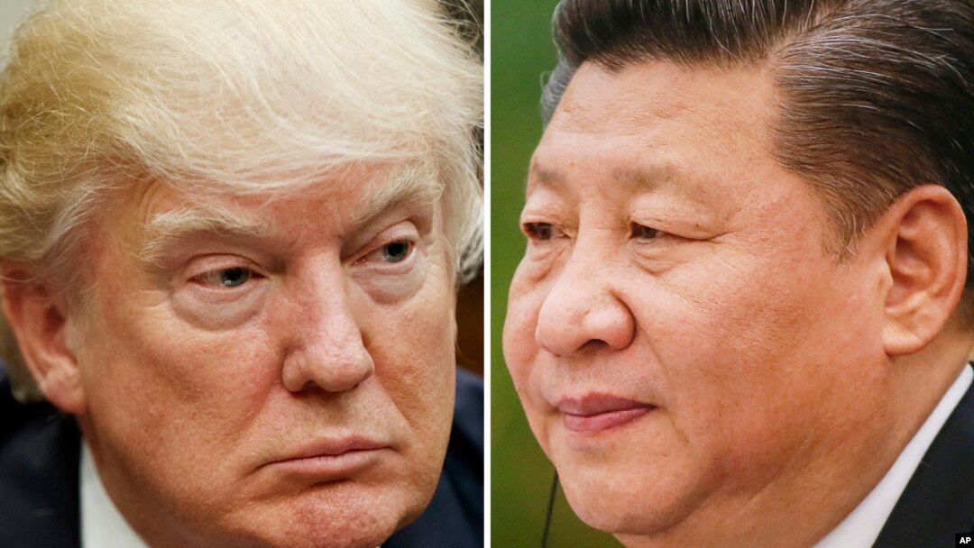 美國川普總統(左)3月28日於華盛頓﹔中國國家主席習近平(右)2月22日於北京合成資料圖。