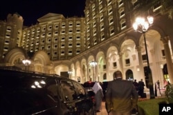 A photo of the the Ritz-Carlton Hotel taken in Riyadh, Saudi Arabia, Jan. 23, 2016.