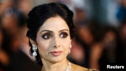 FILE - Actress Sridevi Kapoor arrives for the gala presentation of "English Vinglish" at the 37th Toronto International Film Festival, Sept. 14, 2012.
