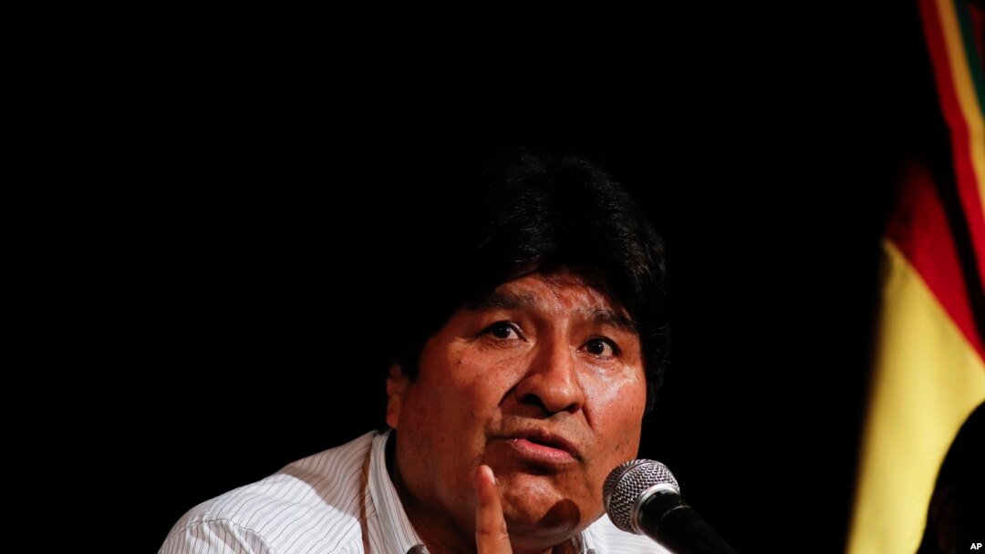 FILE - Bolivia's former President Evo Morales gives a press conference in Buenos Aires, Argentina, Dec. 17, 2019. 