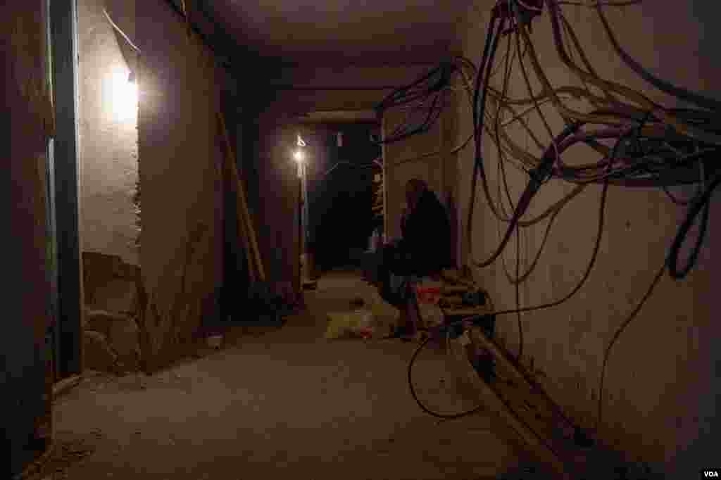 A basement shelter is seen in Nagorno-Karabakh, Oct. 9, 2020. (Yan Boechat/VOA)