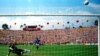 FILE - Italy's Roberto Baggio puts his penalty over the bar in the World Cup final against Brazil at the Rose Bowl in Pasadena, California, July 17, 1994. 