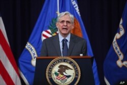 El fiscal general de los Estados Unidos, Merrick Garland, habla sobre los derechos de voto en el Departamento de Justicia en Washington, el 11 de junio de 2021.