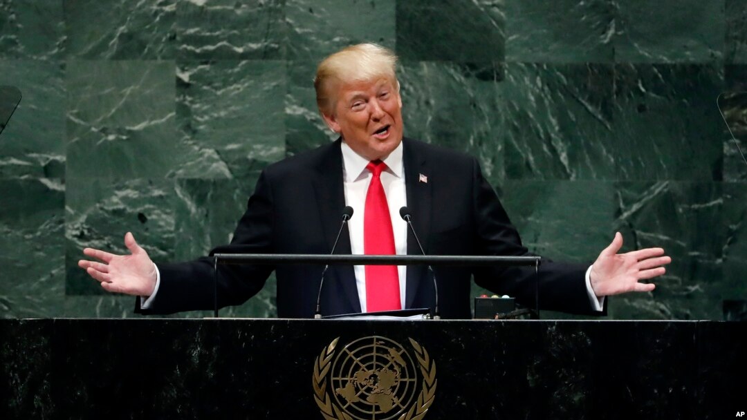  Donald Trump Yayin Da Yake Jawabin A Taron MDD