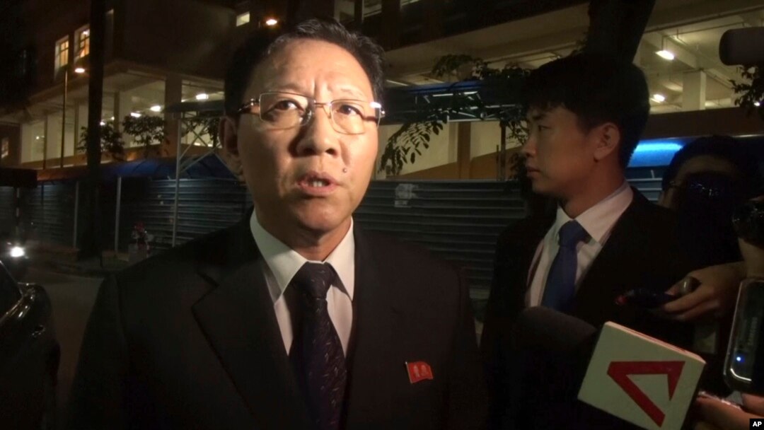 In this image taken from video, North Korean Ambassador to Malaysia Kang Chol speaks to the media in Kuala Lumpur, Malaysia, Feb. 17, 2017. Kang Chol has been given 48 hours to leave the country.