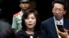최선희 북한 외무성 미주국장이 지난해 6월 베이징 주재 북한대사관 앞에서 기자회견을 하고 있다.