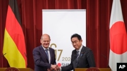 德國總理奧拉夫·朔爾茨（Olaf Scholz）2023年3月18日與日本首相岸田文雄會晤。 （媒體聯訪照片）