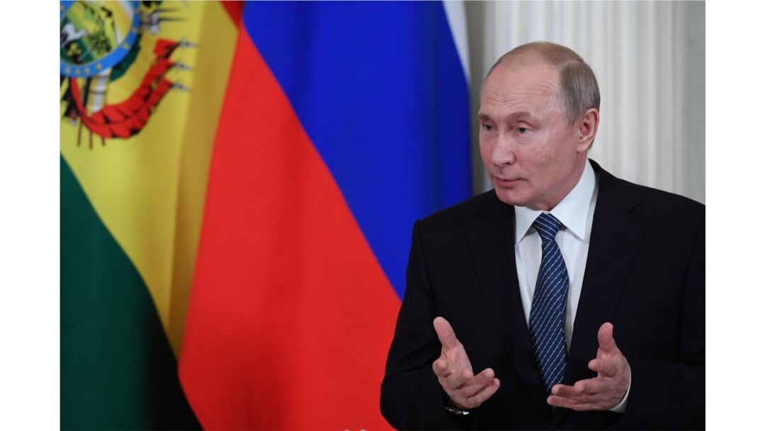 Russian President Vladimir Putin speaks as he meets with his Bolivian counterpart at the Kremlin in Moscow, July 11, 2019.