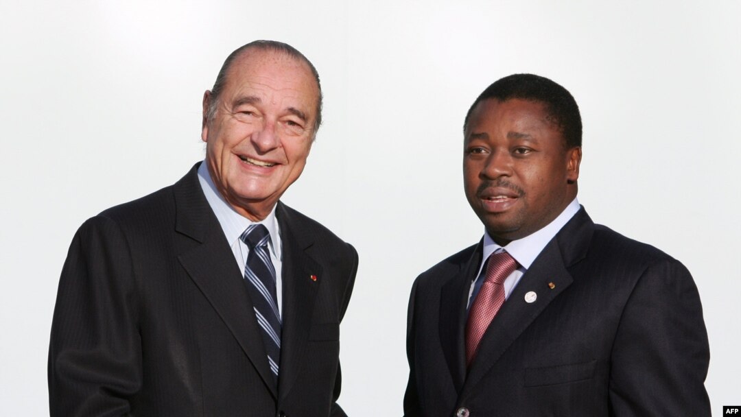 Jacques Chirac et Faure Gnassingbe à Cannes, le 15 février 2007.