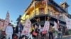“自由，我踏马来辣(啦)” 洛杉矶民主人士市区骑行，声援河南夜骑大学生