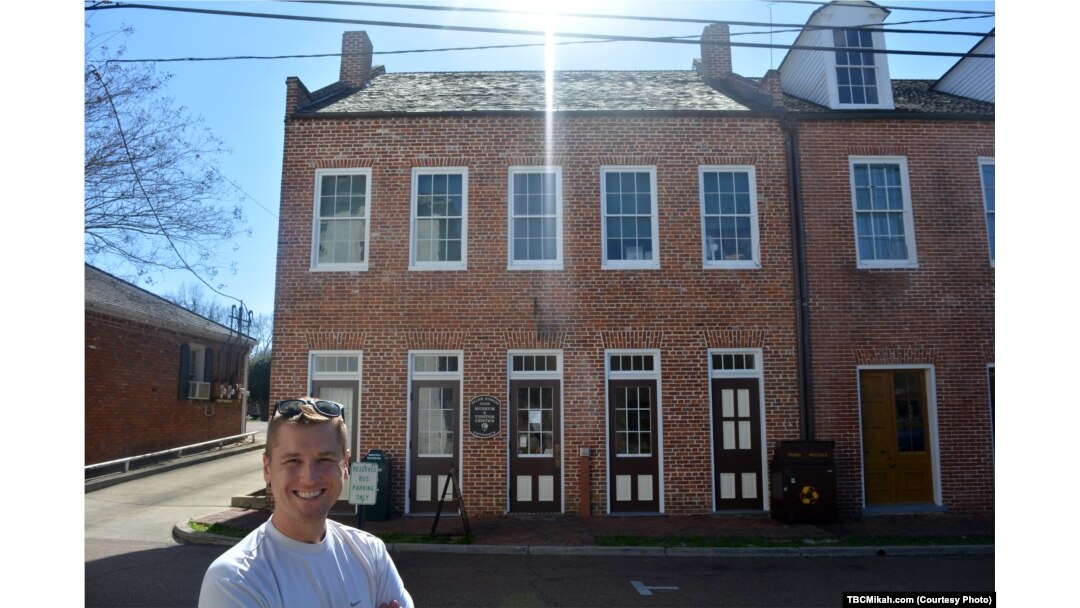 Mikah poses in front of William Johnson’s renovated home, which now serves as a museum and visitor center for the Natchez National Historical Park.