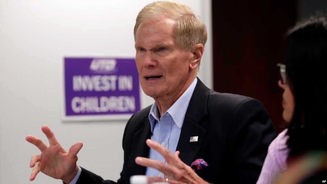 FILE - Sen. Bill Nelson, D-Fla., speaks during a roundtable discussion in Miami, Aug. 6, 2018. Nelson has told the Tampa Bay Times that Russian operatives have penetrated some of his state’s election systems ahead of this year’s midterms. But Florida state officials said Wednesday that they have no information to support the claim.