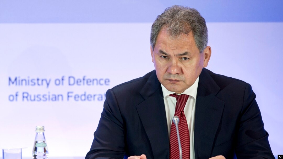 FILE - Russian Defense Minister Sergei Shoigu listens during a security conference in Moscow, May 23, 2014. 