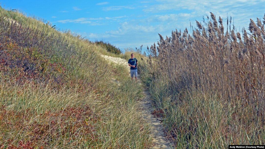 Mikah Meyer enjoyed hiking along a trail in Cape Cod, Massachusetts. The young traveler was surprised at just how much vegetation grows out of the sandy ground.