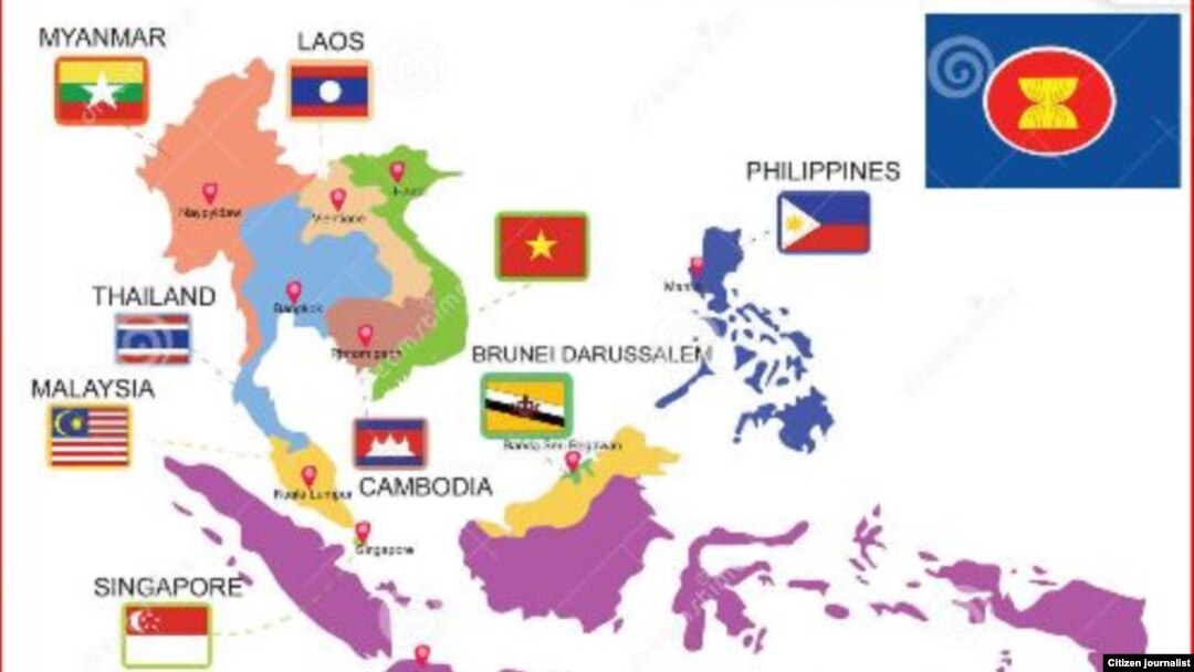 東盟成員國地圖