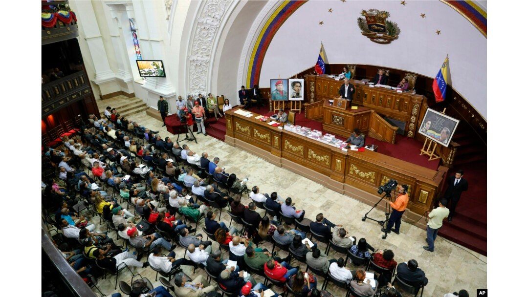National Constituent Assembly members attend a session in Caracas, Venezuela, April 2, 2019.