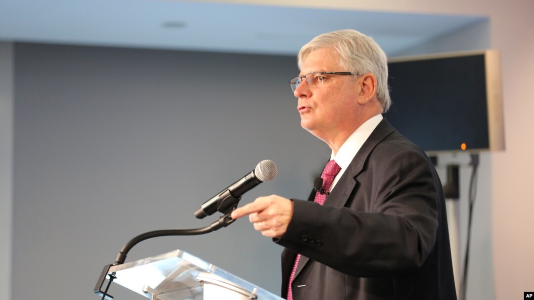 Brazil's attorney general Rodrigo Janot speaks at an event at the Atlantic Council in Washington, July 19, 2017. Janot said the Operation Car Wash, which is uncovering corruption in Brazil's federal government, would continue to be funded. 