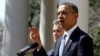 U.S. President Barack Obama delivers remarks on the budget alongside acting Director of Office Management and Budget Jeff Zients, in the Rose Garden of the White House, April 10, 2013. 