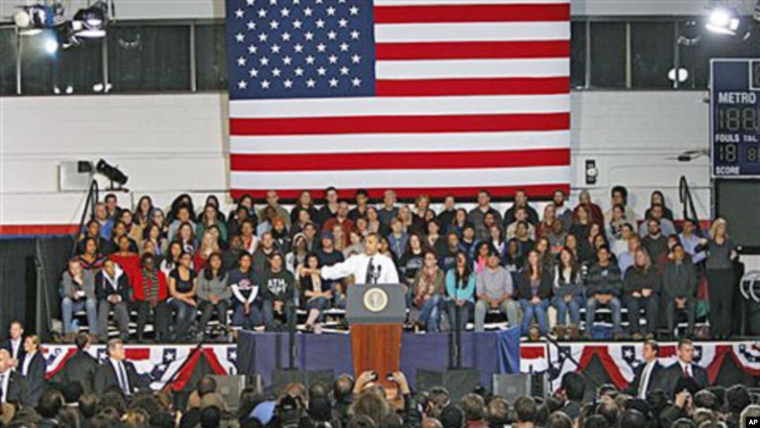 President Barack Obama outlines a plan to allow millions of student loan recipients to lower their payments and consolidate their loans to students and faculty at Auraria Events Center in Denver, October 26, 2011.