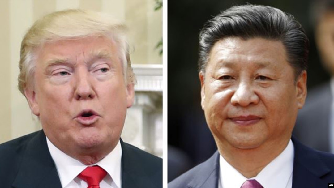 美國總統川普 (左)中國國家主席習近平(右)