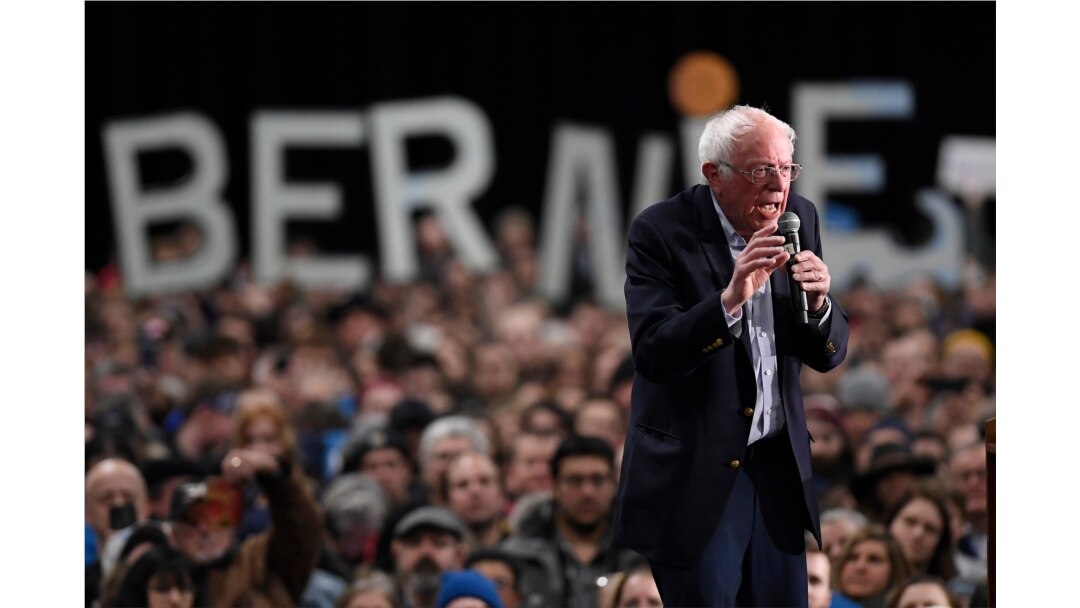 Democratic presidential candidate Sen. Bernie Sanders, I-Vt., speaks during a campaign event, Feb. 28, 2020, in Springfield, Mass.