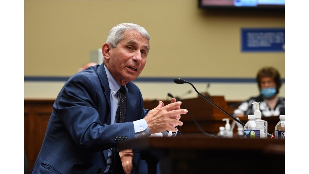 FILE - Dr. Anthony Fauci, director of the National Institute for Allergy and Infectious Diseases, speaks during a House Subcommittee hearing on the coronavirus crisis, on Capitol Hill in Washington, July 31, 2020.