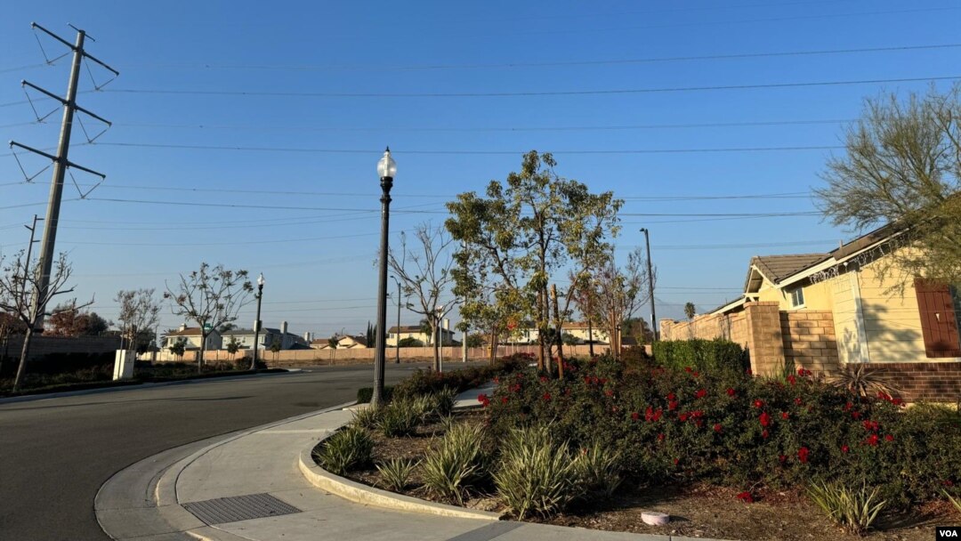 溫勝華所住社區的街道北側有大片荒地和在建房屋,看起來比較偏僻。