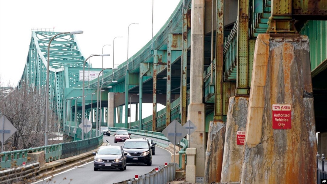 Drivers exit the Tobin Memorial Bridge, March 31, 2021, in Chelsea, Mass. President Joe Biden wants $2 trillion to reengineer America's infrastructure and wants the nation's corporations to pay for it. 