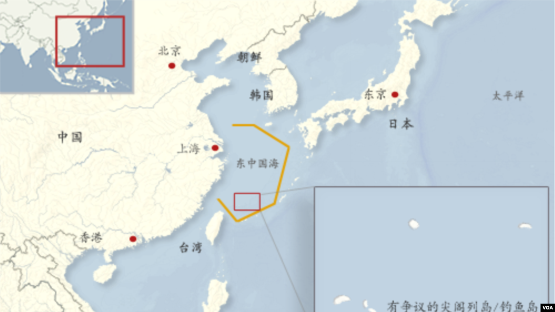 中日有爭議的尖閣列島/釣魚島地理位置