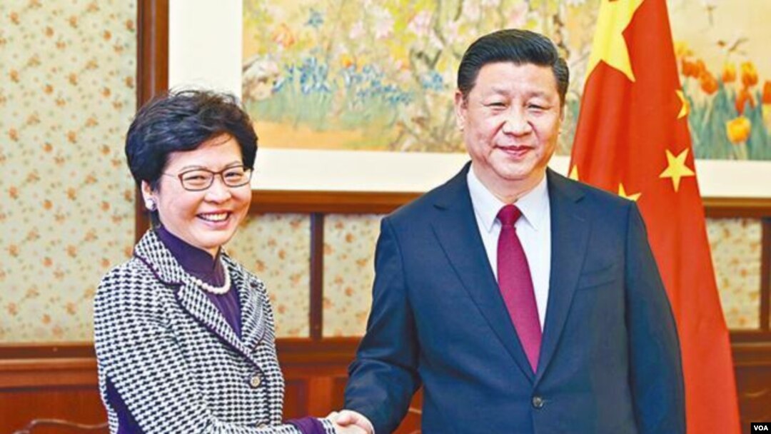 習近平會見香港候任特首林鄭月娥。