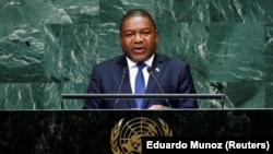 Presidente de Moçambique, Filipe Nyusi, na 73ª Assembleia Geral das Nações Unidas. Nova Iorque, 25 de Setembro 2018