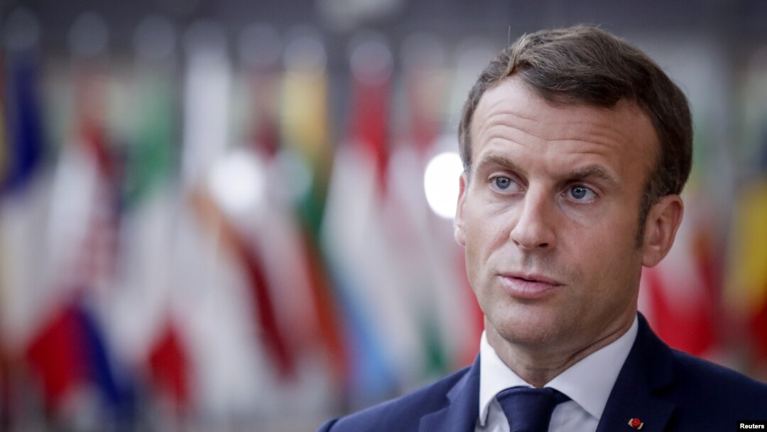 French President Emmanuel Macron arrives at a two-day face-to-face EU summit, in Brussels, Belgium, Oct. 15, 2020. 